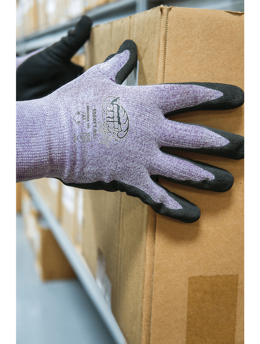 Tsunami Grip® Xtreme Foam Technology Palm Dipped, 13g Purple Polyester/Spandex Shell, Anti-Static/Electrostatic Compliant For Use in ESD Protection Areas, Vend Pack