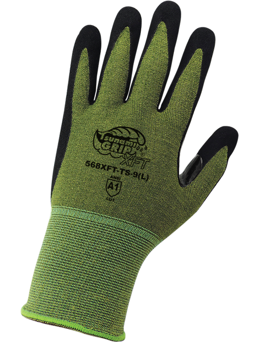Tsunami Grip® XFT Touch Screen Compatible Xtreme Foam Coated Bamboo Gloves, 15-Gauge, Knit Wrist