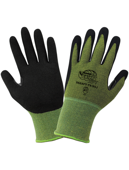 Tsunami Grip® XFT Touch Screen Compatible Xtreme Foam Coated Bamboo Gloves, 15-Gauge, Knit Wrist