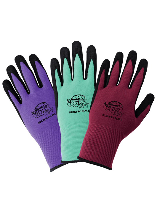 Tsunami Grip® XFT, Variety Pack of Xtreme Foam Technology Coated Nylon Gloves