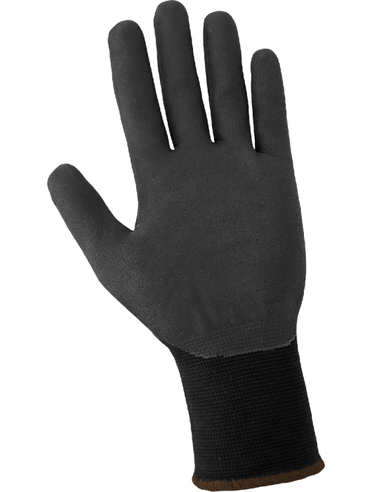 Ice Gripster® Low Temperature, 15g Black Seamless Nylon/Wool/Spandex Shell, Brushed Wool Interior, Black Nitrile-Coated Palm, Knit Wrist