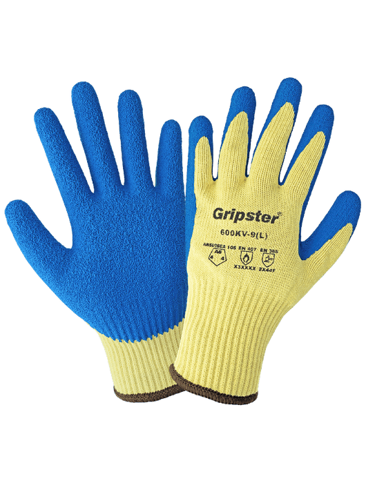 Gripster® 10g Aralene® Sewn Shell, Flat Dipped Orange Etched Rubber Coating, ANSI/ISEA 105 Cut Level A6