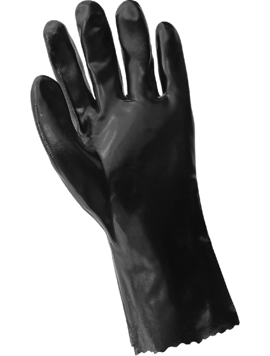 Economy PVC Chemical Handling Glove on Interlock Liner, 12" Gauntlet Cuff
