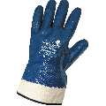 Blue Fully Dipped Solid Nitrile, Two Piece Jersey Liner, Safety Cuff