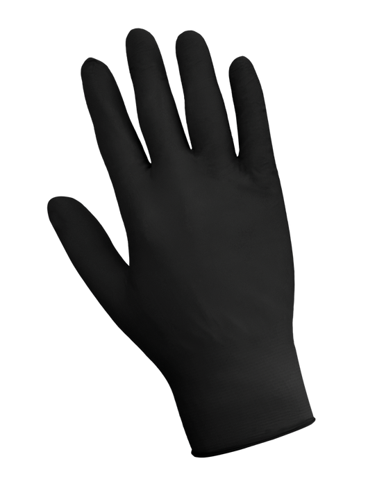 Nitrile, Powder-Free Industrial-Grade Disposable Gloves, Black , 3.5 mil., 9.5"