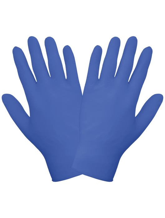 Disposable Glove- 2½ mil Dark Violet Nitrile, Powder-Free, 9.5", Textured Fingertips
