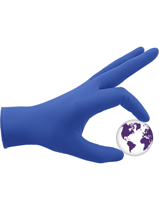 Disposable Glove- 2½ mil Dark Violet Nitrile, Powder-Free, 9.5", Textured Fingertips