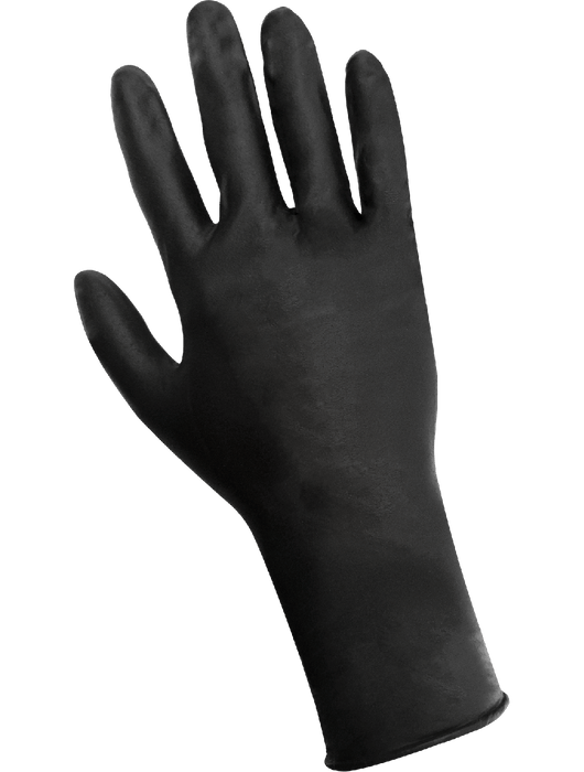 Panther-Guard® Disposable Glove 8 mil Black Flocklined Nitrile, Textured Grip, 11"