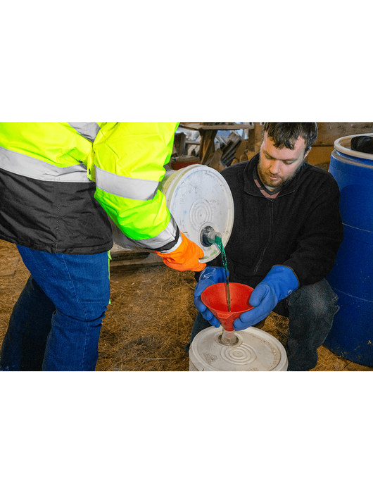 FrogWear® 12" Supported Chemical Handling Gloves, Triple-Dipped in Premium-Grade Blue PVC, 13g Seamless Cotton Liner Plus 7g Brushed Acrylic Terry Cloth Dual Inner Liner