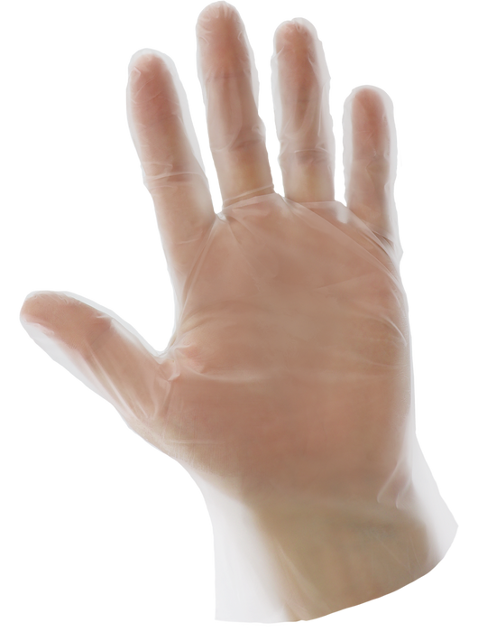 Keto-Handler Plus Industrial Grade, Powder Free, Clear Thermoplastic Elastomer (TPE), 2-Mil, Smooth Finish, 10", FDA Compliant