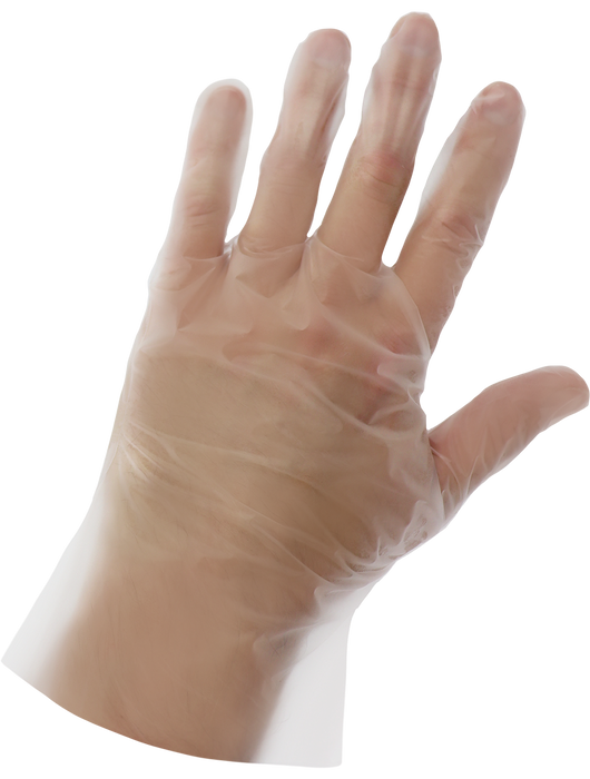 Keto-Handler Plus Industrial Grade, Powder Free, Clear Thermoplastic Elastomer (TPE), 2-Mil, Smooth Finish, 10", FDA Compliant