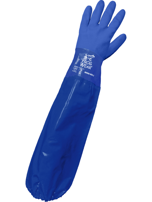FrogWear® Blue Triple-Dipped Premium PVC Chemical Resistance Glove, Shoulder-Length