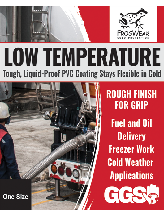 FrogWear® Orange PVC, Jersey Cotton Lined w/Foam Insulation, Rough Finish Grip, Safety Cuff, ANSI/ISEA 105 cut level A2, Universal