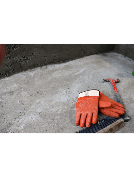 FrogWear® Orange PVC, Jersey Cotton Lined w/Foam Insulation, Rough Finish Grip, Safety Cuff, ANSI/ISEA 105 cut level A2, Universal