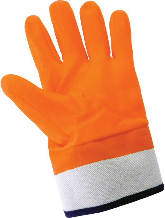 FrogWear® Cold Protection Hi-Vis. Insulated Double-Coated PVC Waterproof Chemical Gloves with Cut, Abrasion, & Puncture Resistance, ANSI/ISEA 105 Cut Level A3
