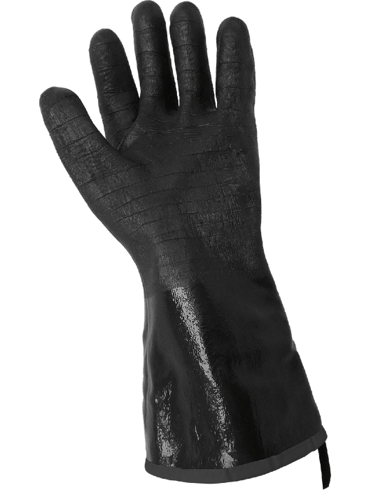 FrogWear® Multi-Dipped in Premium Grade Heavy Black Neoprene, Antimicrobial Treated Brushed Insulated, Double-Layer Inner Liner,  Rough-Etched Finish, 14", FDA Compliant
