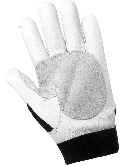 Premium-Grade Goatskin Leather Palm Mechanics Style Gloves with a Multi-Hazard Anti-Shock/Vibration Dampening Palm, ANSI/ISEA 105 Cut Level A3