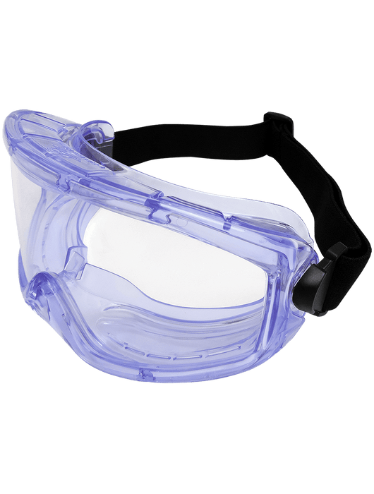 indirect vented goggles BG3 Indirect Vented Wide View Chemical Splash Goggle, Crystal Blue PVC — Safety & Packaging Sales