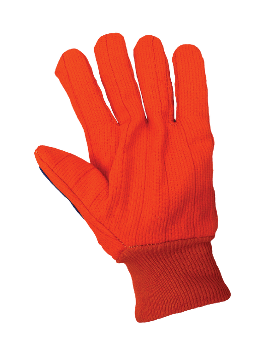 Corded Orange 18 oz. Cotton/Polyester Gloves with TPU Impact Protection, ANSI/ISEA 105 Cut Level A2