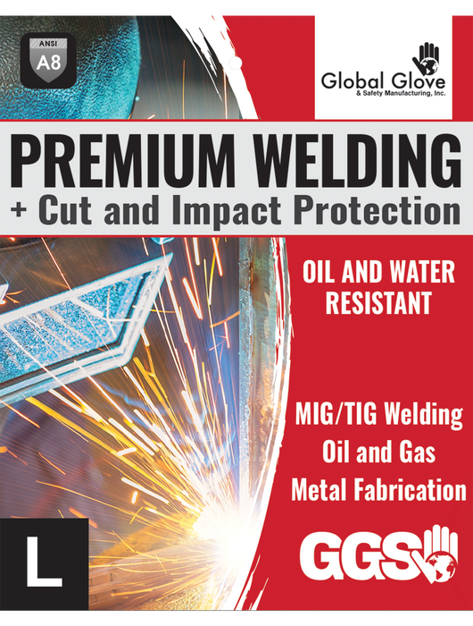 Cut, Impact and Flame Resistant Grain Goatskin Mig/Tig Welding Gloves
