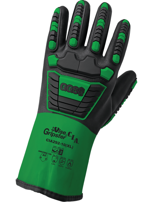 Vise Gripster® C.I.A. Double-Dipped PVC-Nitrile Blend, Cut Resistant Glove, ANSI/ISEA 105 Cut Level A4, Puncture Level 2