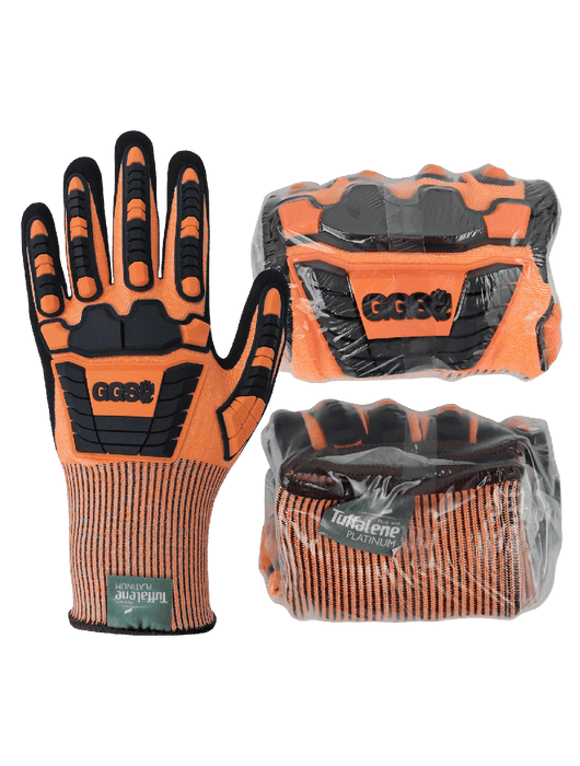 Vise Gripster® C.I.A. - Cut & Impact Resistant, 13g Hi-Vis Org Seamless Tuffalene® Platinum UHMWPE shell, Nitrile Coated Palm, TPU Impact Protection, Touch Screen Compatible Fingertips, ANSI/ISEA 105 Cut Level A4, Vend Pack