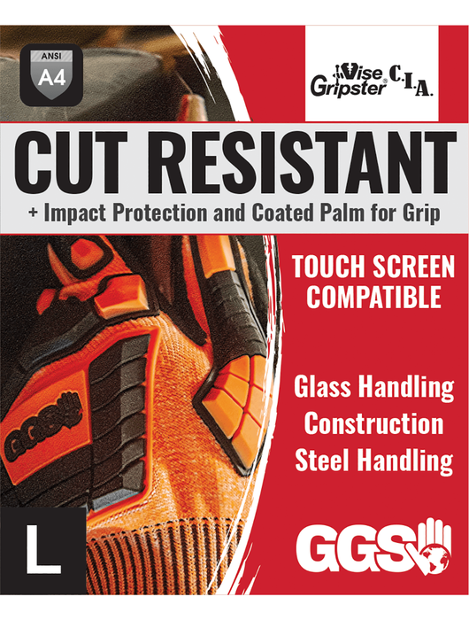 Vise Gripster® C.I.A.- Cut & Impact Resistant, 13g Seamless Tuffalene® Platinum UHMWPE shell, Nitrile Coated Palm, TPU Impact Protection, Knit Wrist, ANSI/ISEA 105 Cut Level A4, ANSI/ISEA 138 Impact Level 2