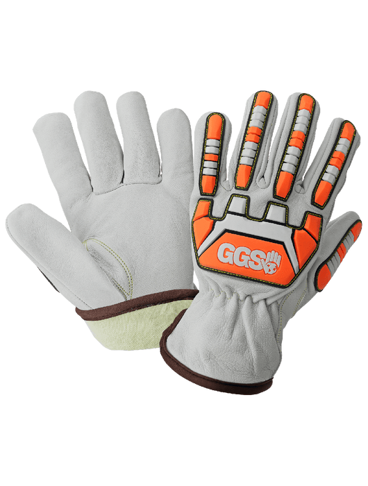 Cut and Impact Resistant Goatskin Leather Drivers Gloves w/Heat Resistant Aralene® Liner, TPR Impact Protection, ANSI/ISEA 105 Cut Level A6