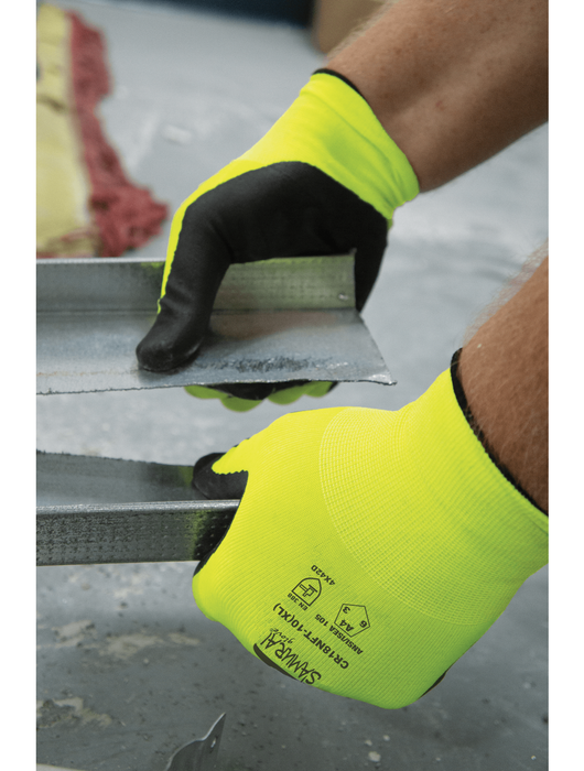 Samurai Glove® Hi-Vis Cut Resistant Nitrile Coated Gloves, ANSI Cut Level A4