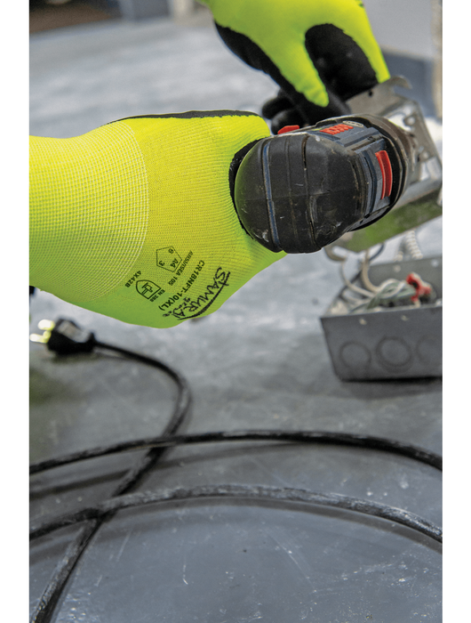 Samurai Glove® Hi-Vis Cut Resistant Nitrile Coated Gloves, ANSI Cut Level A4