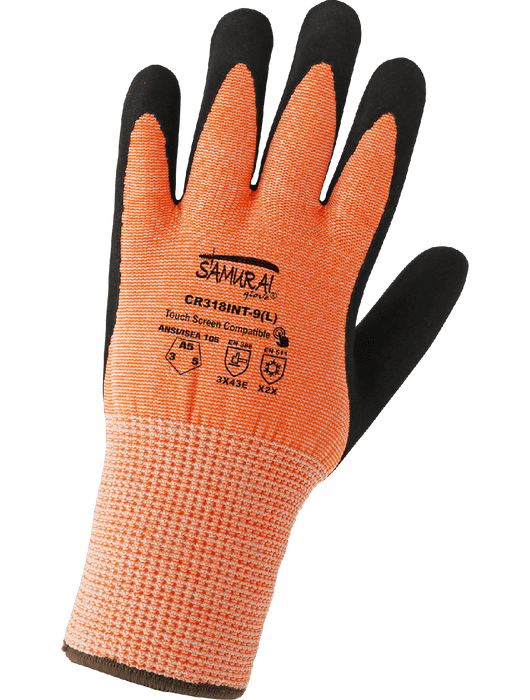 Samurai Glove® Cut, Abrasion, and Puncture Resistant, Water Repellent, Low Temperature Gloves, ANSI Cut Level A5