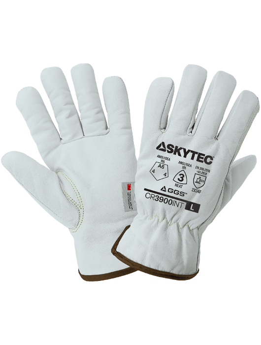 SKYTEC Cut, Abrasion, & Puncture Resistant Grain Goatskin Insulated Gloves, ANSI/ISEA 105 Cut Level A6