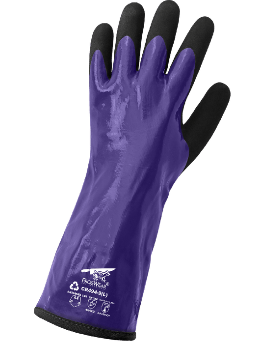 FrogWear® 14" Premium Supported Double Nitrile Chemical Handling Gloves, ANSI/ISEA 105 Cut Level A4