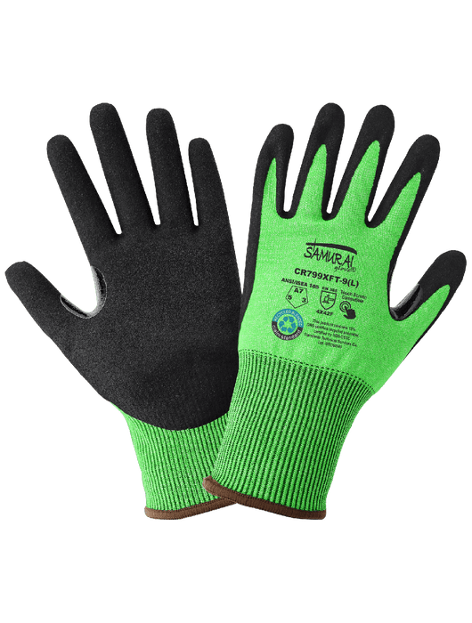 Samurai Glove® High-Visibility, 18-Gauge, Nitrile Coated, Touch Screen, ANSI/ISEA 105 Cut Level A7