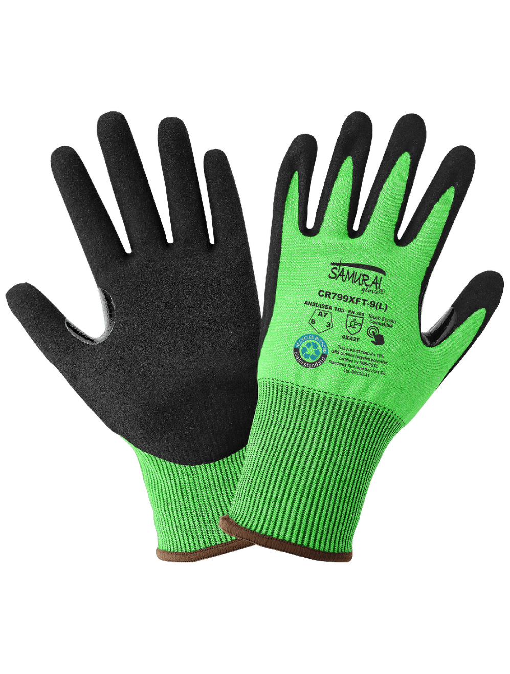 Samurai Glove® High-Visibility, 18-Gauge, Nitrile Coated, Touch Screen ...
