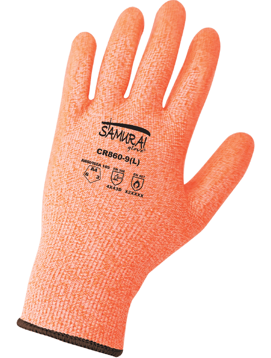 Samurai Glove® Supreme Grip- 13-Gauge Tuffalene® Shell, Hi-Vis Seamless Tack-Free Gloves, ANSI Cut Level A4