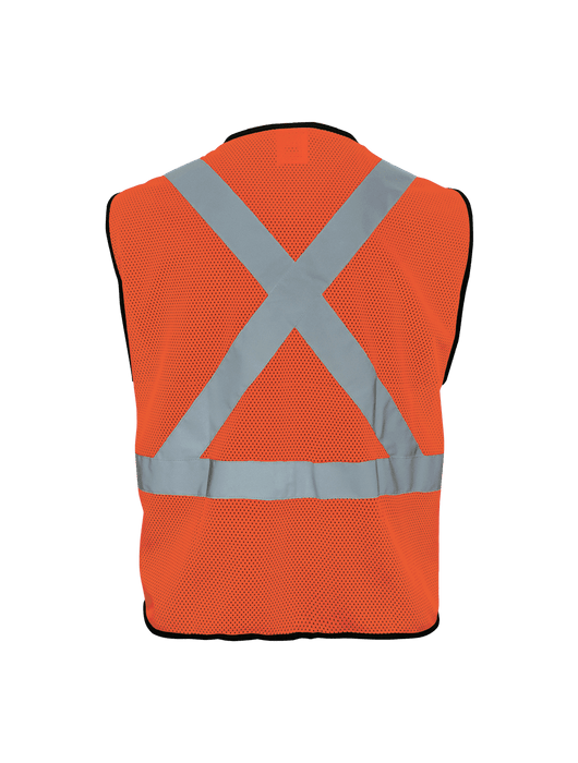 FrogWear® Cl. 2 Hi-Vis Mesh Polyester Surveyors, Black Bottom Front