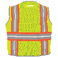 FrogWear Cl. 2 Hi-Vis Lime Photoluminescent Surveyors Safety Vest, D-Ring Pass Through Opening
