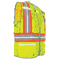 FrogWear Cl. 2 Hi-Vis Lime Photoluminescent Surveyors Safety Vest, D-Ring Pass Through Opening