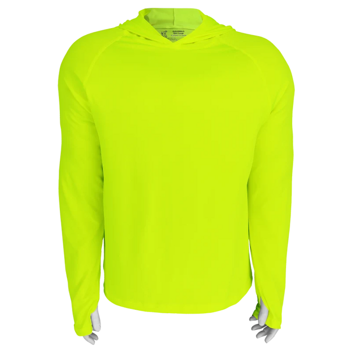 Premium High-Visibility Hooded Long-Sleeve Self-Wicking Shirt, UPF 40+ Protection