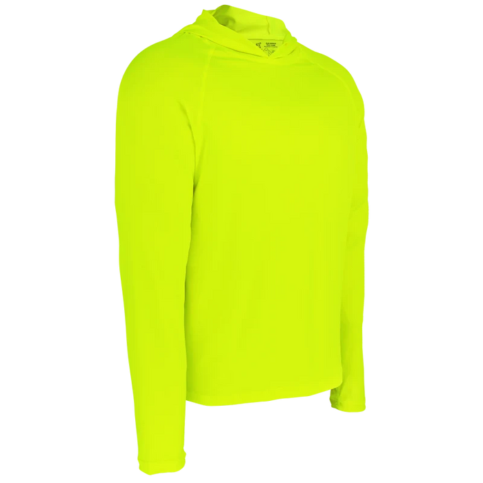 Premium High-Visibility Hooded Long-Sleeve Self-Wicking Shirt, UPF 40+ Protection