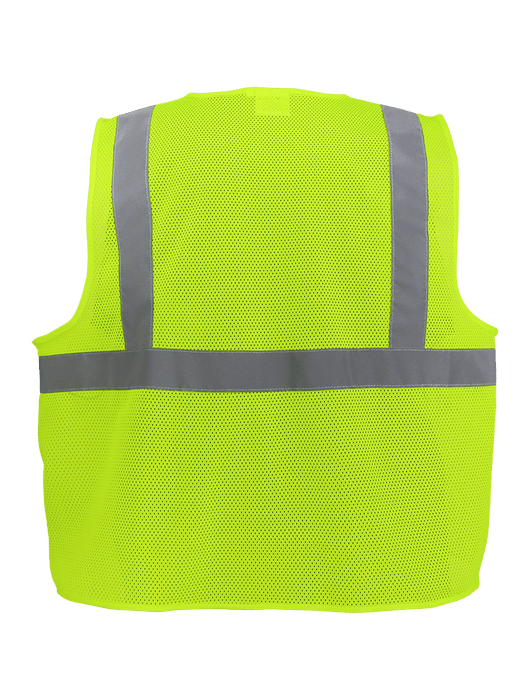 FrogWear® HV High-Visibility Lightweight Mesh Safety Vest, 6 Pockets, Zipper Closure