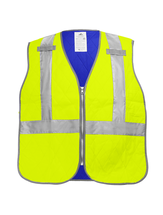 Bullhead Safety® Premium High-Visibility Evaporative Cooling Vest, Silver Reflective, Zipper Closure