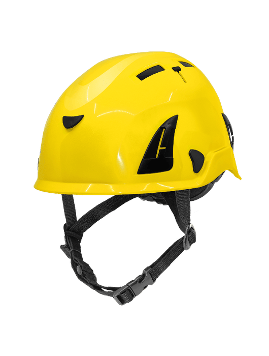 Bullhead Safety™ Type 2 Climbing Helmet w/ Optional Venting, a Four-Point Chin Strap, and a Ratchet Suspension