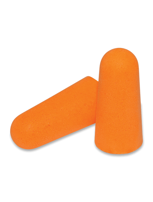 Bullhead Safety® Hearing Protection - Orange Polyurethane Foam Bullet Earplug Uncorded, NRR 33 dB. 200 Pairs/Box