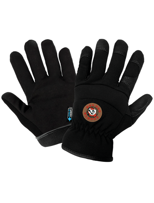 Hot Rod Gloves® Black, Low Temperature, Insulated, Waterproof, Synthetic Leather Palm Performance Gloves w/Spandex Back