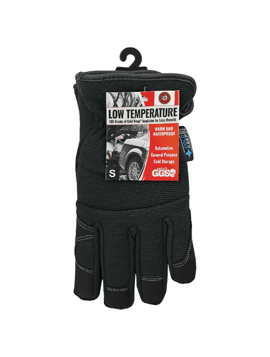 Hot Rod Gloves® Black, Low Temperature, Insulated, Waterproof, Synthetic Leather Palm Performance Gloves w/Spandex Back