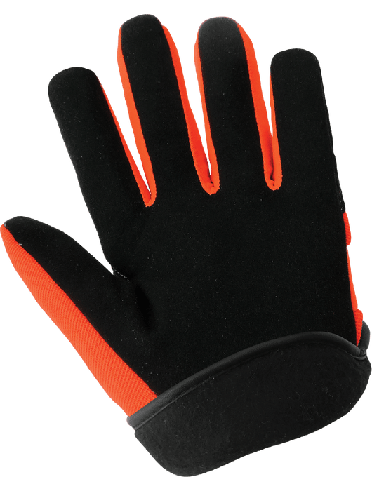 High-Visibility Orange, Low Temperature, Insulated, Waterproof, Synthetic Leather Palm Performance Gloves w/Spandex Back
