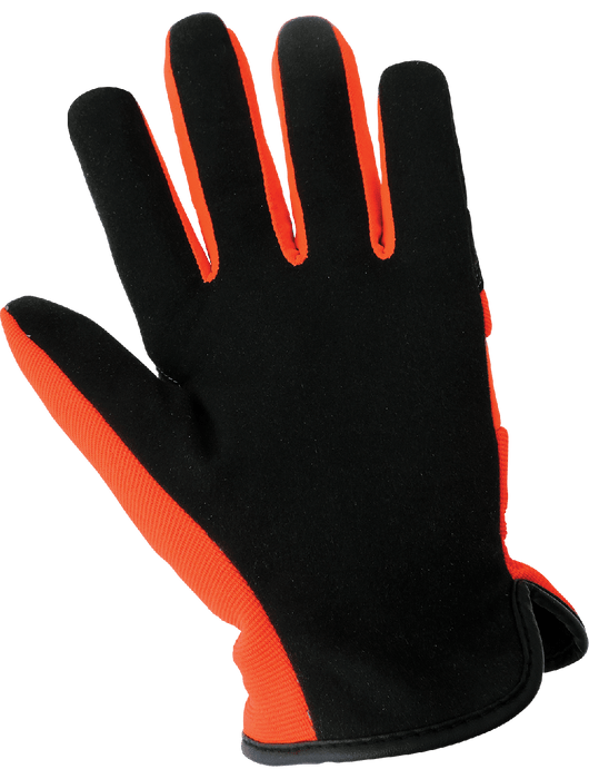 High-Visibility Orange, Low Temperature, Insulated, Waterproof, Synthetic Leather Palm Performance Gloves w/Spandex Back