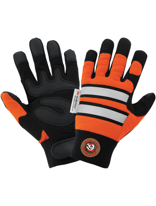 Hot Rod Gloves® High-Visibility Synthetic Leather Palm Performance Mechanics Style Gloves with a Spandex Back